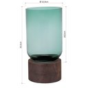 Ver imagem 3 de Mondello Vaso 26x13x13cm Vidro Verde Base Madeira