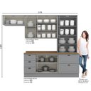 Ver imagem 3 de Cozinha Compacta Modulada 4 Peças com Cristaleira Emily Cinza e Tampo Nature