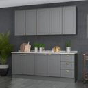 Ver imagem 1 de Cozinha Compacta Modulada 4 Peças Emily Espresso Móveis Cinza/Calcare