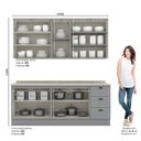 Ver imagem 4 de Cozinha Compacta Modulada 4 Peças Emily Espresso Móveis Cinza/Calcare