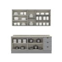 Ver imagem 4 de Cozinha Compacta Modulada 4 Peças 100% MDF 2 Armários Aéreos 2 Balcões com Tampo Cinza/Calcare Emily