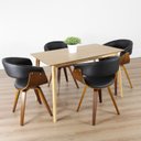 Ver imagem 1 de Conjunto Sala de Jantar Mesa Finlândia 120x75cm com 4 Cadeiras Betina PU 