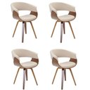 Ver imagem 2 de Conjunto Sala de Jantar Mesa Finlândia 120x75cm com 4 Cadeiras Betina Giratória Linho Bege/Creme