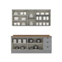 Ver imagem 4 de Cozinha Compacta Modulada 4 Peças 100% MDF 2 Armários Aéreos 2 Balcões com Tampo Cinza/Nature Emily