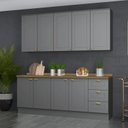 Ver imagem 1 de Cozinha Compacta Modulada 4 Peças Emily Cinza/Nature