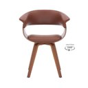 Ver imagem 4 de Conjunto Sala de Jantar Mesa Finlândia 120x75cm com 4 Cadeiras Betina Giratória PU Marrom