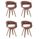 Ver imagem 2 de Conjunto Sala de Jantar Mesa Finlândia 120x75cm com 4 Cadeiras Betina Giratória PU Marrom
