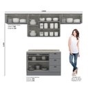 Ver imagem 3 de Cozinha Compacta Modulada 4 Peças com Duplo Aéreo Emily Cinza/Calcare