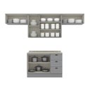 Ver imagem 4 de Cozinha Compacta Modulada 4 Peças com Duplo Aéreo Emily Cinza/Calcare