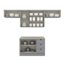 Ver imagem 4 de Cozinha Compacta Modulada 4 Peças 100% MDF 3 Armários Aéreos e Balcão com Tampo Cinza/Calcare Emily