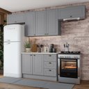 Ver imagem 1 de Cozinha Compacta Modulada 4 Peças com Duplo Aéreo Emily Cinza/Calcare