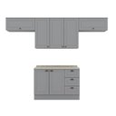 Ver imagem 2 de Cozinha Compacta Modulada 4 Peças com Duplo Aéreo Emily Cinza/Calcare