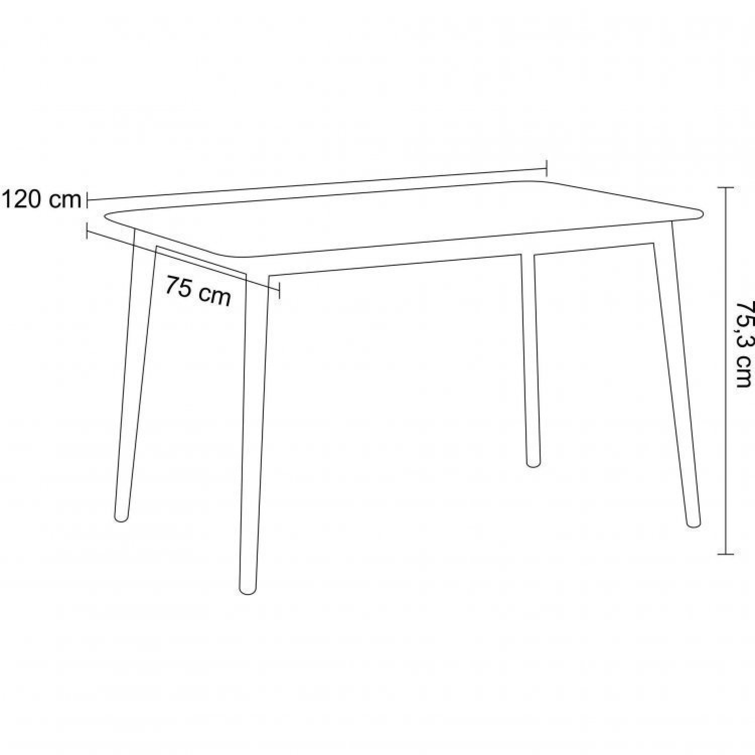Conjunto Sala de Jantar Mesa Finlândia Nogueira 120x75cm com 4 Cadeiras Betina Linho  - 8