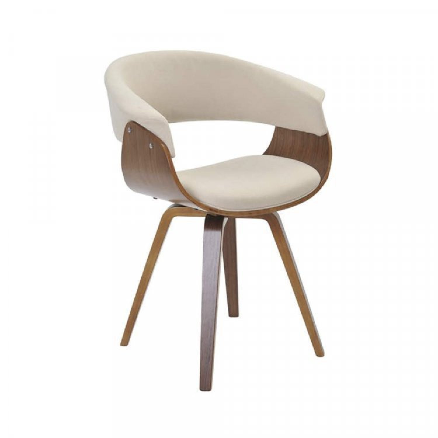 Conjunto Sala de Jantar Mesa Finlândia Nogueira 120x75cm com 4 Cadeiras Betina Linho  - 3