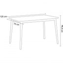Ver mais imagens de Conjunto Sala de Jantar Mesa Finlândia Nogueira 120x75cm com 4 Cadeiras Betina Linho Bege/Creme