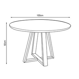 Mesa Jantar 100cm Tampo Mdf/vidro Redonda 4 Lugares Pés Madeira Maciça Preto - 3