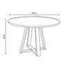 Mesa Jantar 100cm Tampo Mdf/vidro Redonda 4 Lugares Pés Madeira Maciça Preto - 3