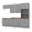Ver imagem 3 de Cozinha Completa Modulada 5 Peças em MDF Torre Quente e Balcão com Tampo Cooktop Cinza/Nature Emily