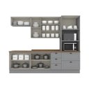 Ver imagem 2 de Cozinha Completa Modulada 5 Peças Emily Cinza/Nature