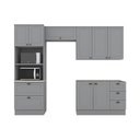 Ver imagem 3 de Cozinha Compacta Modulada 4 Peças Emily Cinza/Calcare