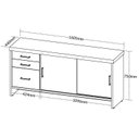 Ver imagem 4 de Conjunto 2 Peças 1 Mesa 180cm Tamburato 4 Gavetas com Balcão 2 Portas 3 Carvalho Branco