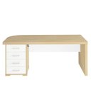 Ver imagem 6 de Conjunto 2 Peças 1 Mesa 180cm Tamburato 4 Gavetas com Balcão 2 Portas 3 Carvalho Branco Artany
