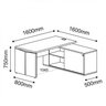 Conjunto Home Office 3 Peças 1 Mesa em L Tamburato 1 Gaveteiro Volante 1 Gaveteiro Arquivo Artany - 6