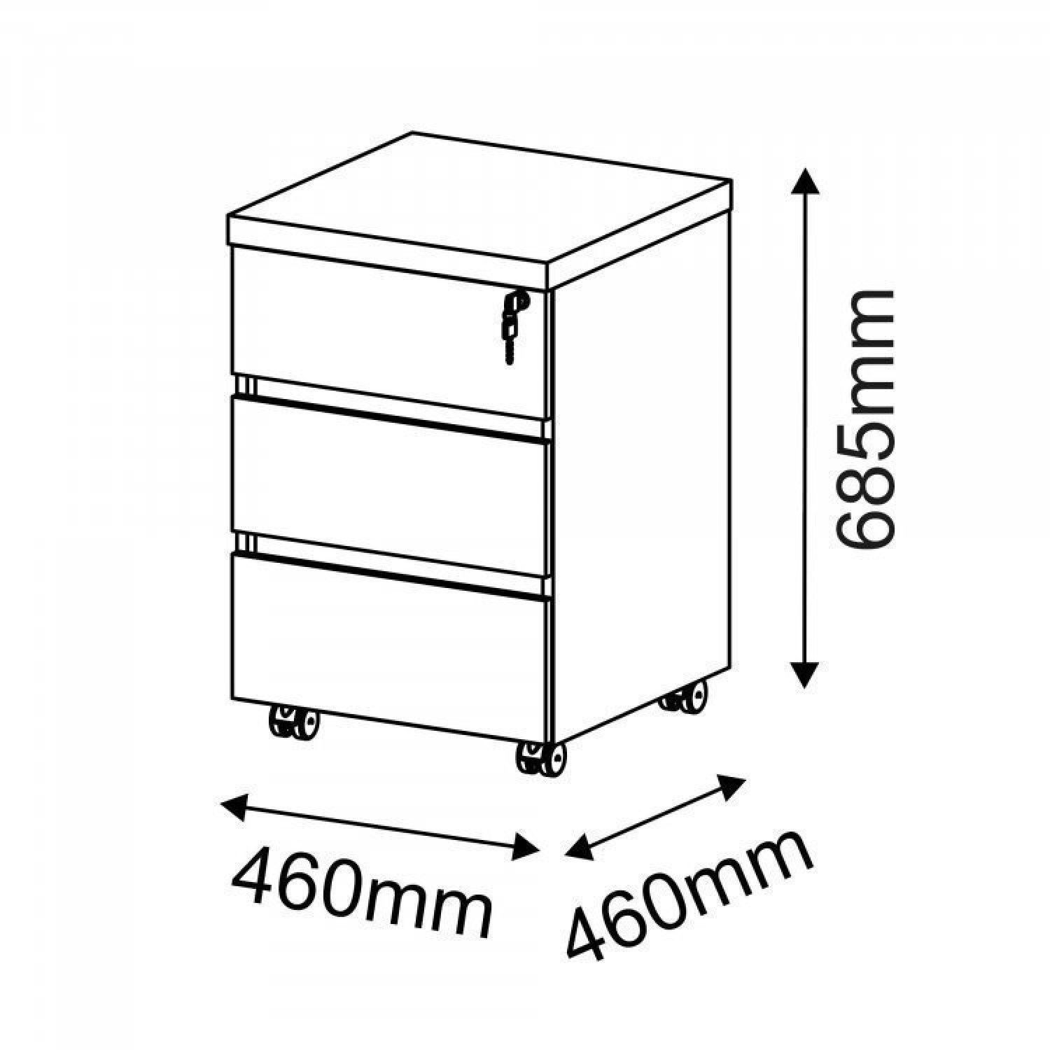 Conjunto Home Office 3 Peças 1 Mesa 140cm 2 Gavetas com Chave 1 Mesa 120cm 1 Gaveteiro 3 Gavetas Artany - 4