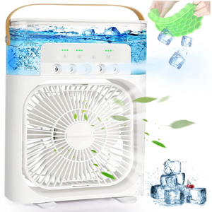 Mini Umidificador Ventilador de Ar Portátil Usb Cor Branco