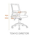 Ver imagem 4 de Cadeira Escritorio Diretor Giratória Tela Mesh com Relax Tokyo Preto