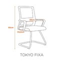 Ver imagem 4 de Cadeira Escritorio Interlocutor Fixa Tela Mesh Tokyo Preto