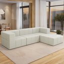 Ver imagem 3 de Sofá 4 Lugares para Sala Living Modular com Puff 264cm Lancaster F04 Linho Cru - Lyam Decor