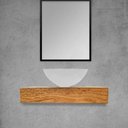 Ver imagem 1 de Kit Bancada Madeira Maciça Banheiro Lavabo com Cuba Branca Estilo Industrial 1,0 M X 40 Cm Marrom