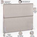 Ver imagem 6 de Cabeceira Cama Box Casal com Tachas 140 Cm Linho Cru