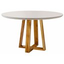 Ver imagem 1 de Mesa de Jantar Redonda com Vidro 1,20m - Natalle - Móveis Mundial