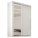 Ver imagem 1 de Guarda Roupa Solteiro 2 Portas de Correr com Espelho MDF Splendi 165x232 cm Branco Absoluto Zanz
