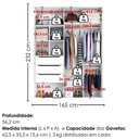 Ver imagem 3 de Guarda Roupa Solteiro 2 Portas de Correr com Espelho MDF Splendi 165x232 cm Branco Absoluto Zanz