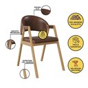 Ver imagem 2 de Kit 8 Cadeiras Mesa Jantar Suellen Versátil Reforçada Corino Cor:marrom Escuro