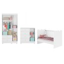 Ver imagem 5 de Quarto de Bebê Completo 100% MDF Berço Guarda-Roupa 3 Portas Ternura Branco