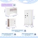 Ver imagem 4 de Quarto de Bebê Completo 100% MDF Berço Guarda-Roupa 3 Portas Ternura Branco