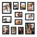 Ver imagem 1 de Kit 12 Molduras Quadros 6-10x15 + 4-13x18 + 2-20x25 com Vidro:preto/mesa (gravata)