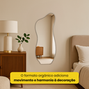 Ver imagem 4 de Espelho Orgânico Decorativo para Sala Quarto Banheiro Hall e Escritório 95x40 Brinovar