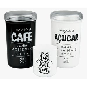 Kit Organizador Café e Açúcar + copo