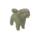 Ver imagem 1 de Shitzu Low Poly Pet Dog Geométrico Decoração 3d:dourado