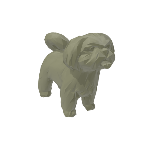 Shitzu Low Poly Pet Dog Geométrico Decoração 3d:dourado