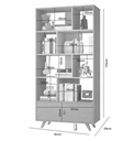 Ver imagem 3 de Livreiro Giga 1 Gaveta Jcm Movelaria - Cinamomo/off