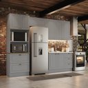 Ver imagem 1 de Cozinha Compacta Modulada 8 Portas 5 Gavetas Peças Emily Cinza/Nature