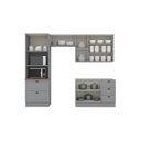 Ver imagem 2 de Cozinha Compacta Modulada 8 Portas 5 Gavetas Peças Emily Cinza/Nature