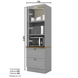 Cozinha Compacta 8 Portas 5 Gavetas Peças Emily - 13