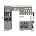 Ver imagem 4 de Cozinha Compacta Modulada 8 Portas 5 Gavetas Peças Emily Cinza/Nature